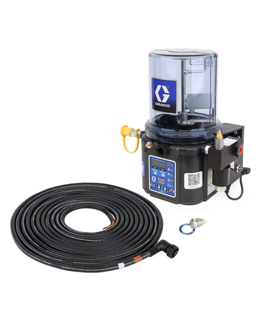 25C993 - BOMBA ELÉCTRICA GREASE JOCKEY®, 24V, SISTEMA DE GESTIÓN DE DATOS, BOTÓN DE FUNCIONAMIENTO MANUAL