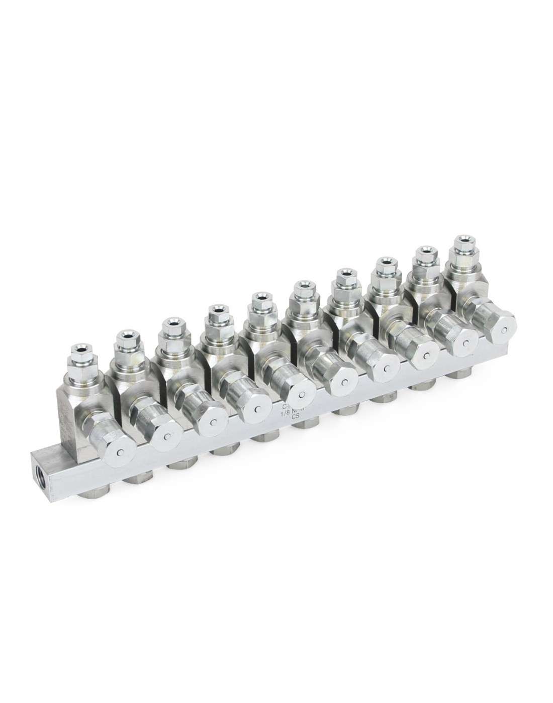 24W606 - INYECTOR DE GRASA GL-33?, ACERO INOXIDABLE, COLECTOR DE 10 INYECTORES, 1/8 NPT X 1/8