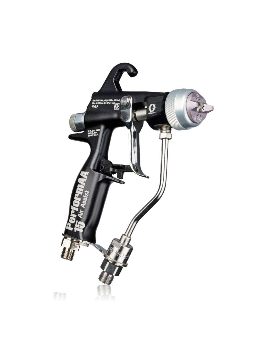 26B505 - PISTOLA DE ASISTENCIA DE AIRE PERFORMAA 105 CON TAPÓN DE AIRE DE BAJA VISCOSIDAD, GATILLO LIGERO Y PIVOTE DE FLUIDO