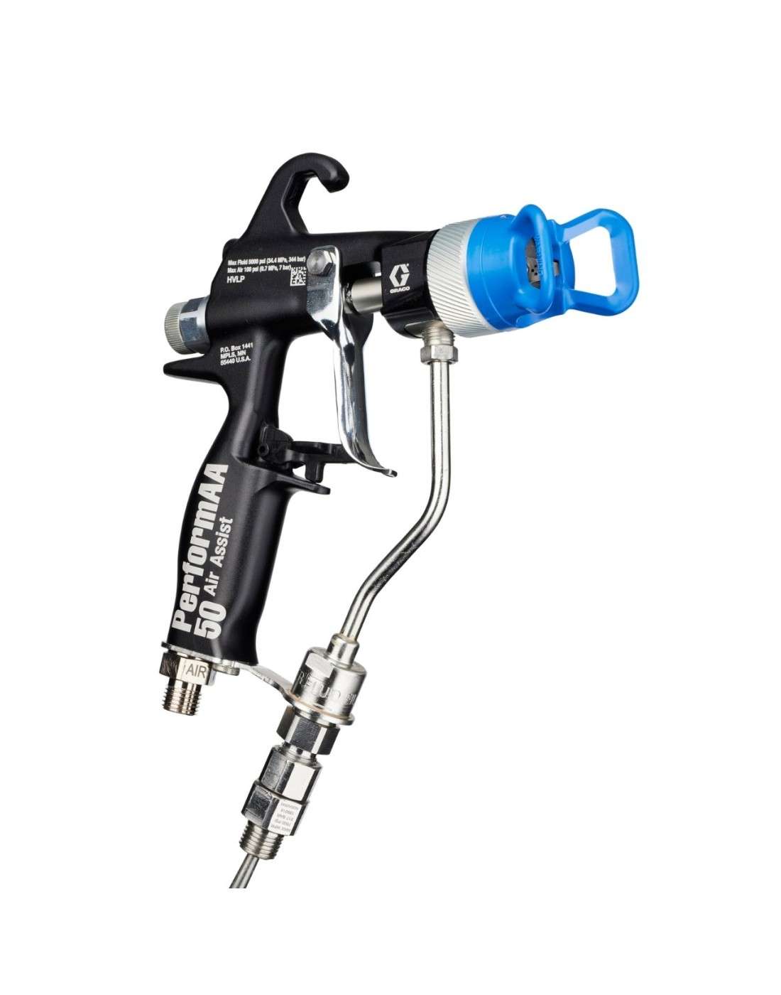 26B516 - PISTOLA DE ASISTENCIA DE AIRE PERFORMAA 5000 CON TAPÓN DE AIRE DE BAJA VISCOSIDAD Y PIVOTE DE FLUIDO