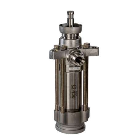 Pie de bomba de 1800 (430 cc) Dura-Flo, acero inoxidable, 4 cuero, cuello de 3 UHMWPE/3 UHMWPE, 2 empaques de pistón de cuero