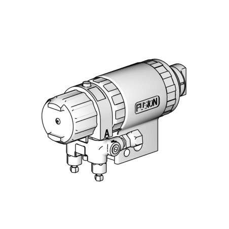 Pistola mecánica de mezcla por impacto directo Fusion de abanico plano con boquilla de cerámica de 0,024 pulg. (0,61 mm) y puert