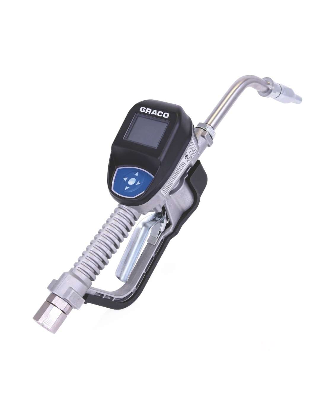 Válvula dosificadora con medidor Pulse® para aplicaciones de aceite: NPT de 1/2 pulg, extensión rígida, boquilla automática
