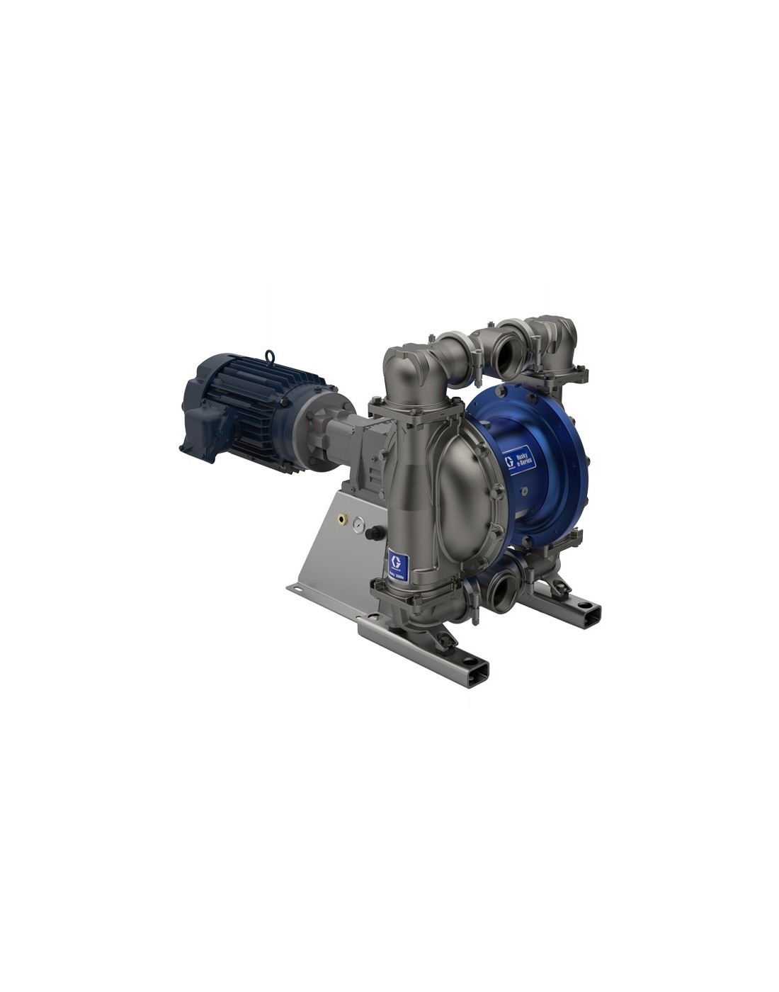 Bomba eléctrica de doble diafragma Husky 3300e de SS de 3 pulg motor ATEX de 7,5 Hp, sin CMPSR, puerto de extremo BSP, centro de