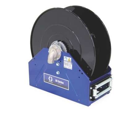 XD40?, aceite, entrada de 1 pulg (25 mm), enrollador básico (capacidad de 3/4 pulg x 100 pies (19 mm x 30 m)), NPT, azul metálic