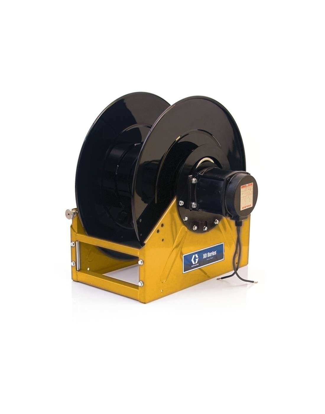 XD70?, aceite, entrada/salida de 1 in (25 mm), enrollador básico (capacidad de 25 mm x 30 m), NPT, motor neumático, amarillo