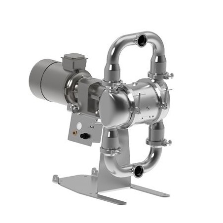 Bomba eléctrica SaniForce 3000 HS 3 pulg. SS motor de CA de 5,0 CV, sin compresor, puerto central Tri-Clamp, centro de SS, asien