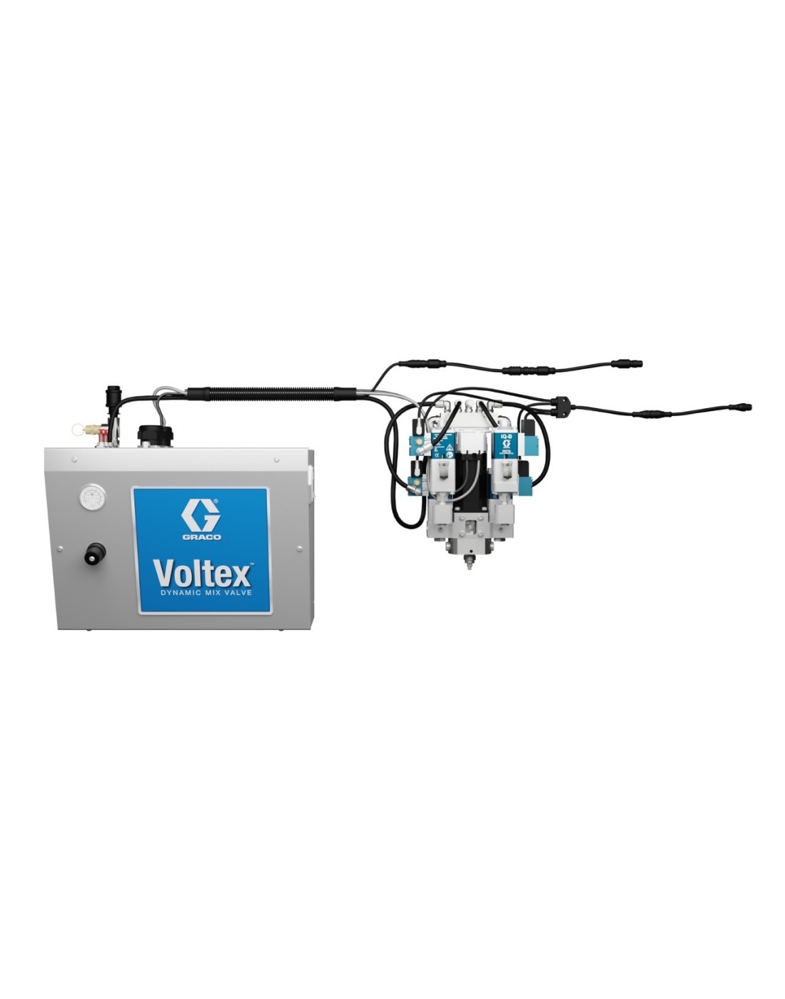 Paquete de sistema Voltex con válvula de recirculación, cuadro de control de soporte de mesa, y kit de cables para integración E