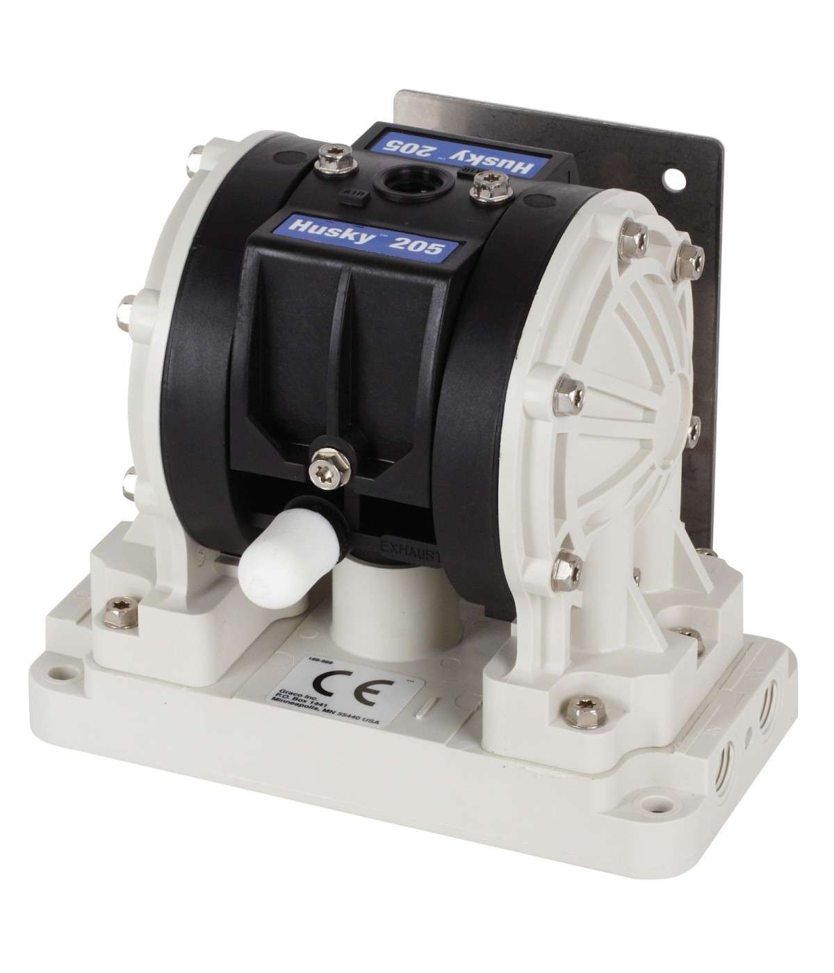 D22091 - Bomba de PP 205 Husky, sección central de PP remota, bolas de PP y diafragma de PTFE