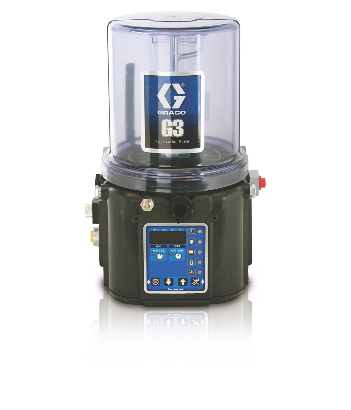96G011 - BOMBA DE LUBRICACIÓN CON GRASA G3? PRO, 24 VCC, 2 LITROS, NIVEL BAJO CON CONTROLADOR, OPERACIÓN MANUAL REMOTA, CPC