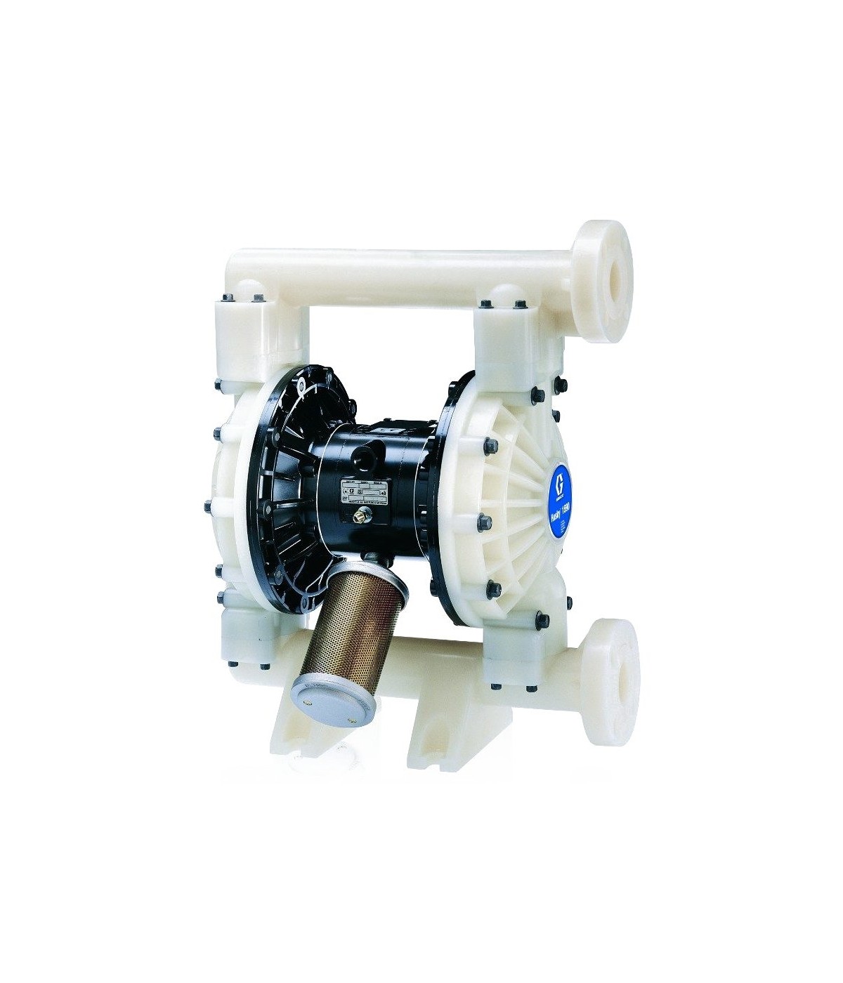 Bomba remota Husky 1590 de PP con NPT de 1-1/2 pulg (38,1 mm), sección central de AL, asientos de PP, bolas de PTFE y diafragma 