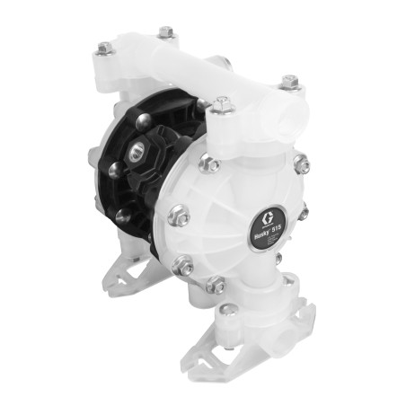 Bomba Husky 515 de PP 1/2 pulg. (12.7 mm) BSP, sección central de PP, asientos de AC, bolas de PTFE y diafragma de PTFE