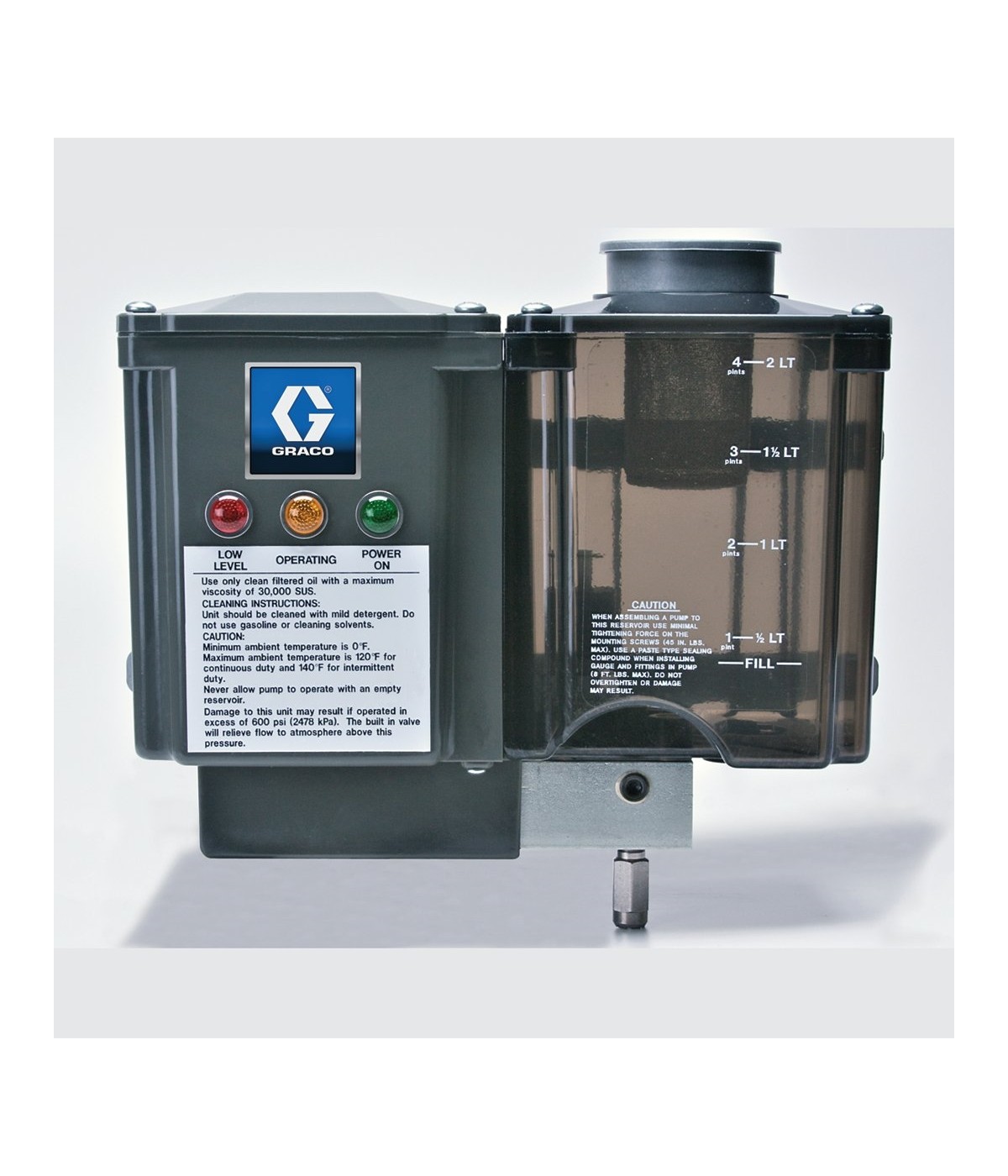 Bomba eléctrica Maxi-Flo?, 115 VCA, 4 pintas (1.9 litros) depósito de aceite rectangular de plástico, control de temporizador de