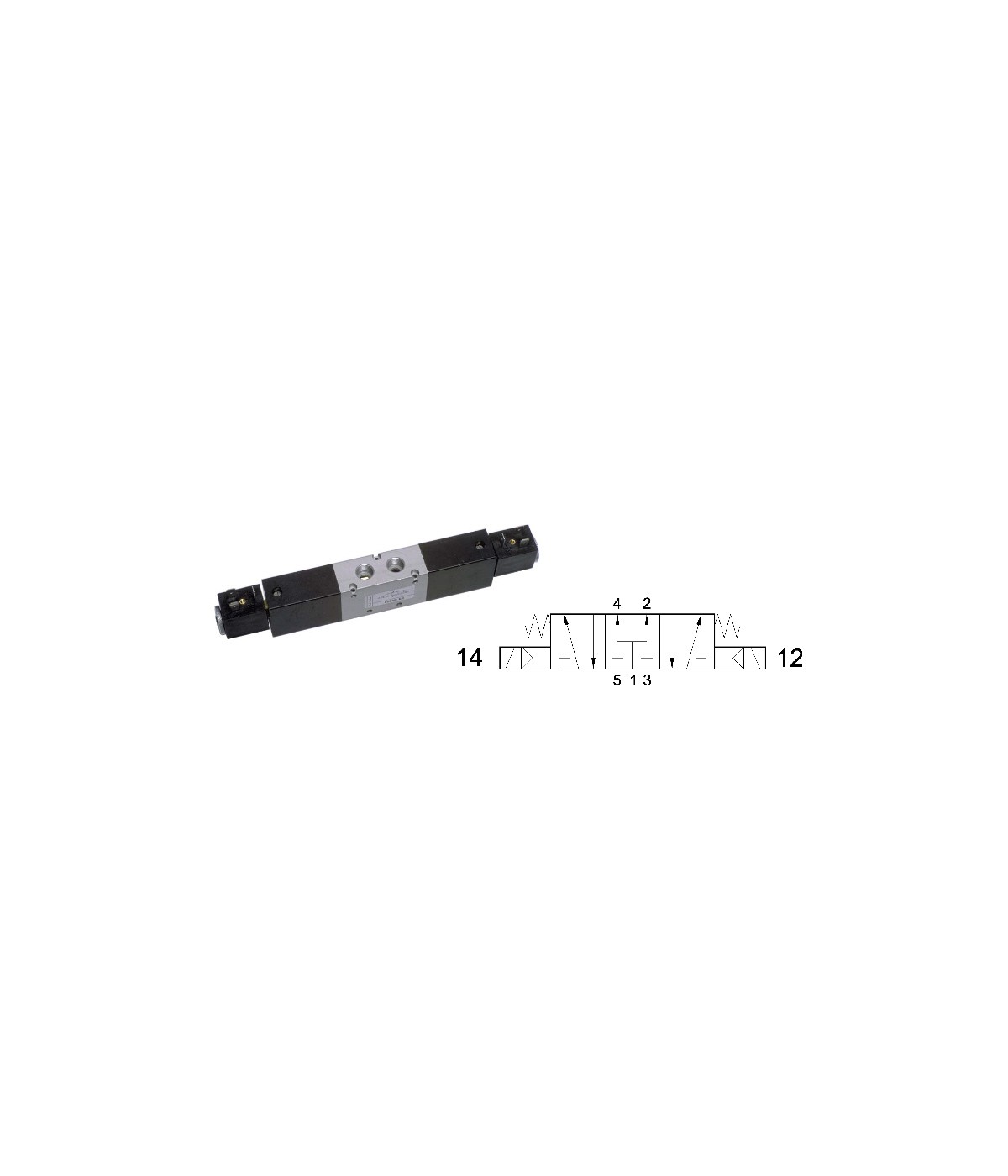 5/3 Solenoid valve B spring-centred,