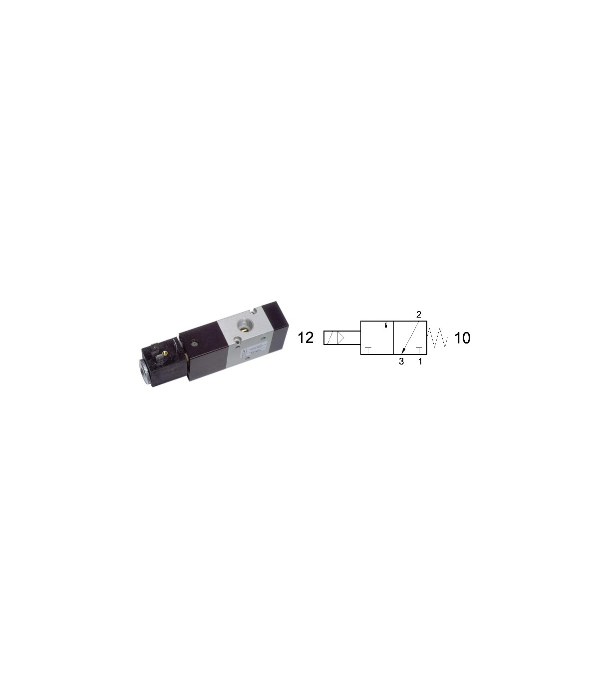 3/2 solenoid valve with spring return,