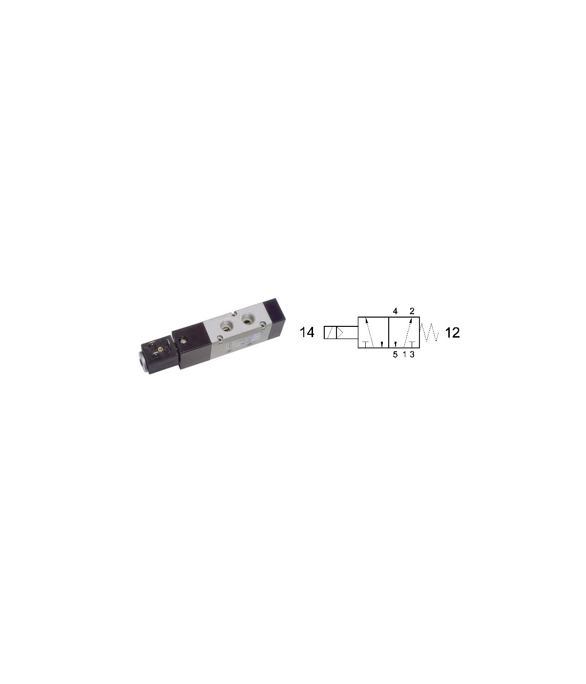 5/2 way solenoid valve, single coil